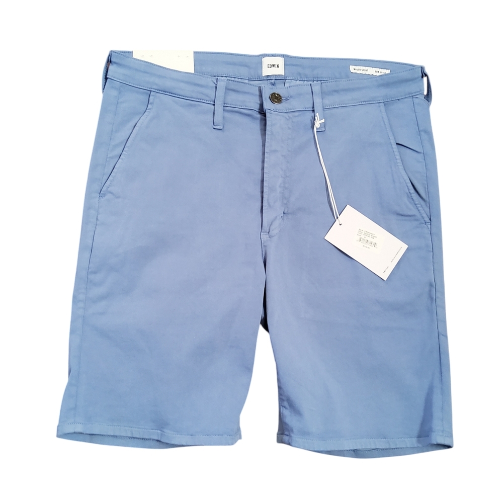 Edwin Men's Slim Chino Mason Shorts Size 31 Blue New
